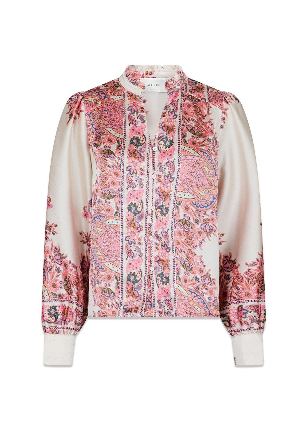 Massima Paisley Border Blouse - Light Pink