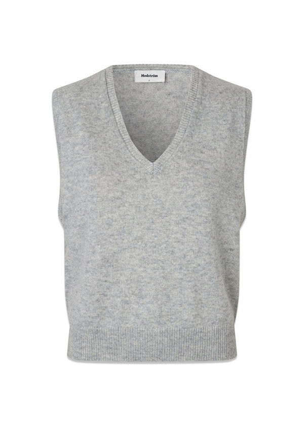 MayuMD vest - Grey Melange-Knitwear-Modström-Butler Loftet