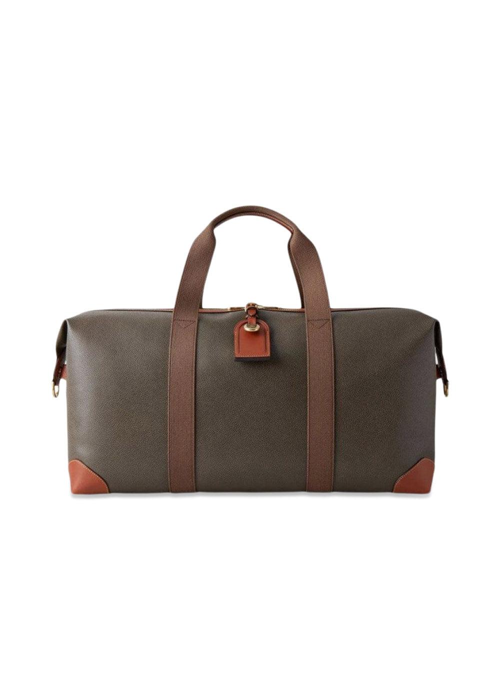 Mulberrys Medium Clipper Eco Scotchgrain - Mole-Cognac. Køb designertasker||duffle bag||håndtasker her.