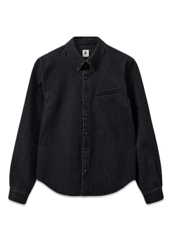 Merci Placket Shirt - Black Denim-Shirts-The Garment-Butler Loftet