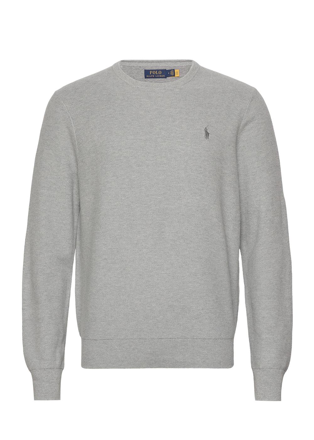 Mesh Knit Cotton Crewneck Sweater - Andover Heather-Knitwear-Ralph Lauren-Butler Loftet