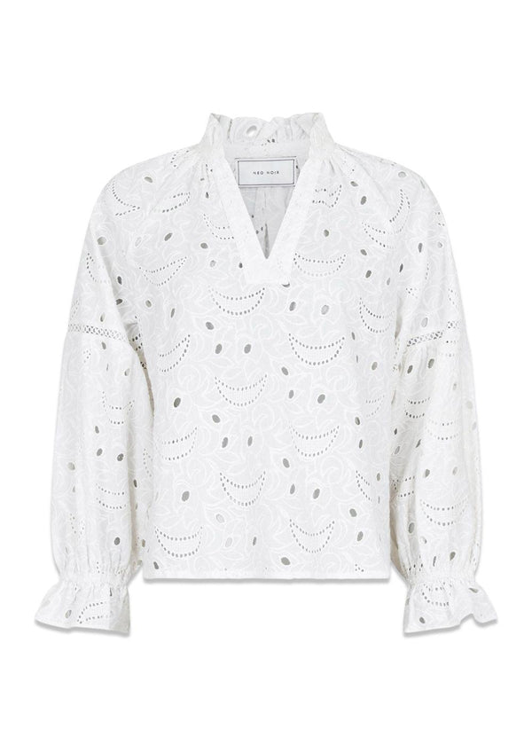 Micah Emb Blouse - White