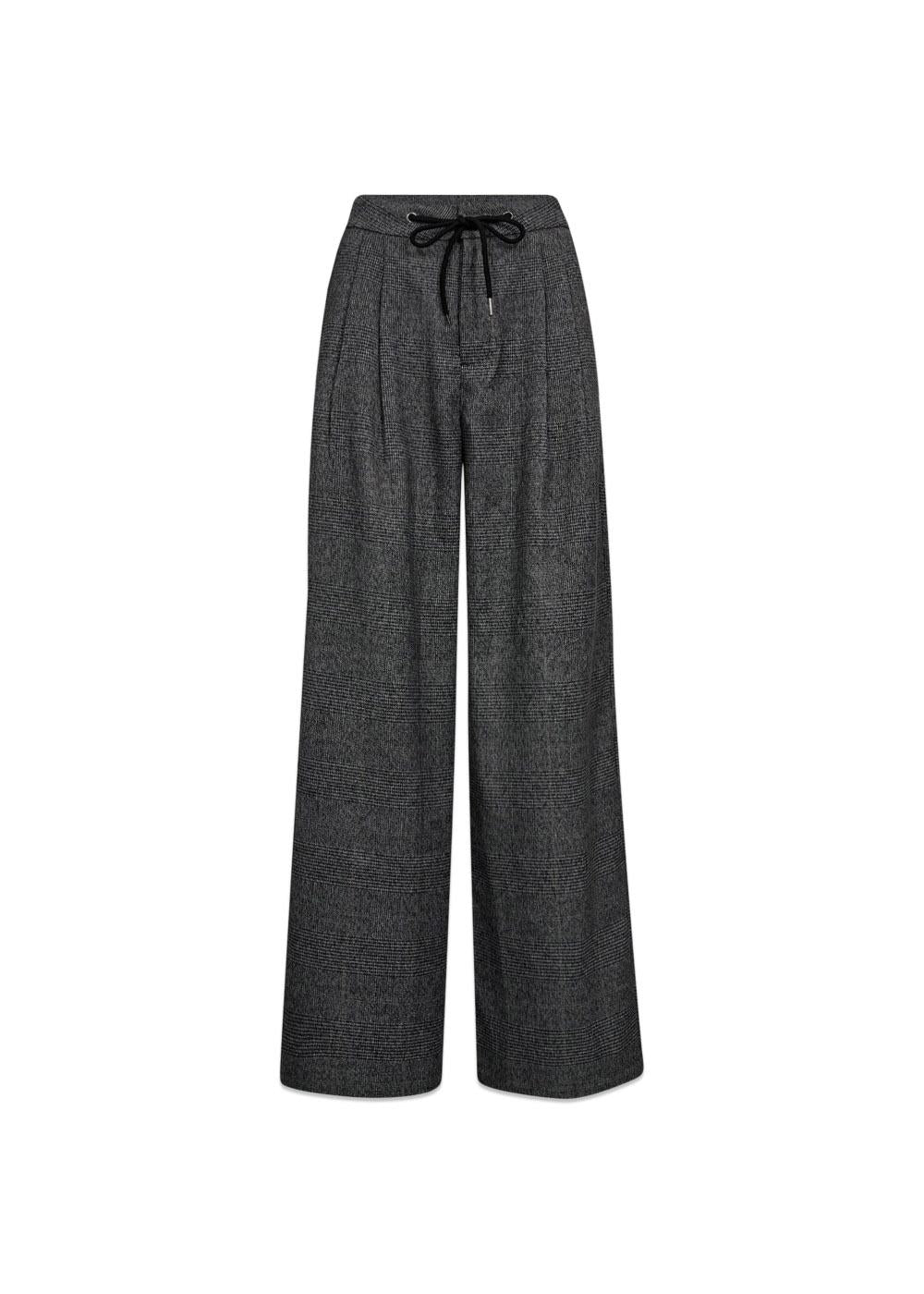 Michelle Check Tailor Tie Pants - Grey-Pants-HAUTE L’AMITIÉ-Butler Loftet