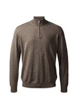 Milan 1/4 Zip - Dark Khaki Mel-Knitwear-Clipper-Butler Loftet
