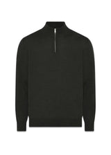 Milan 1/4 Zip - Olive Mel-Knitwear-Clipper-Butler Loftet
