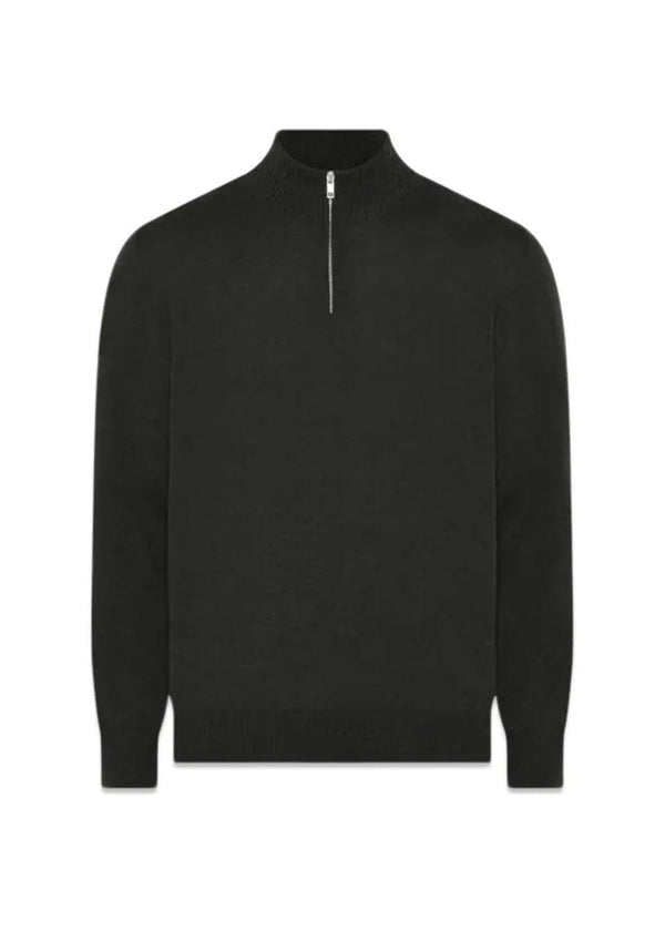 Milan 1/4 Zip - Olive Mel-Knitwear-Clipper-Butler Loftet