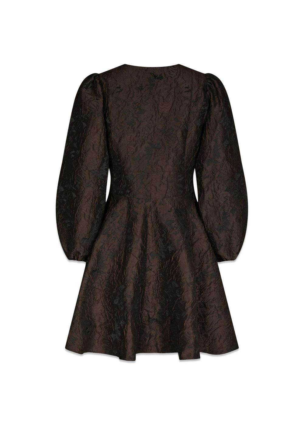 Milly Brocade Dress - Dark Brown-Dress-Neo Noir-Butler Loftet
