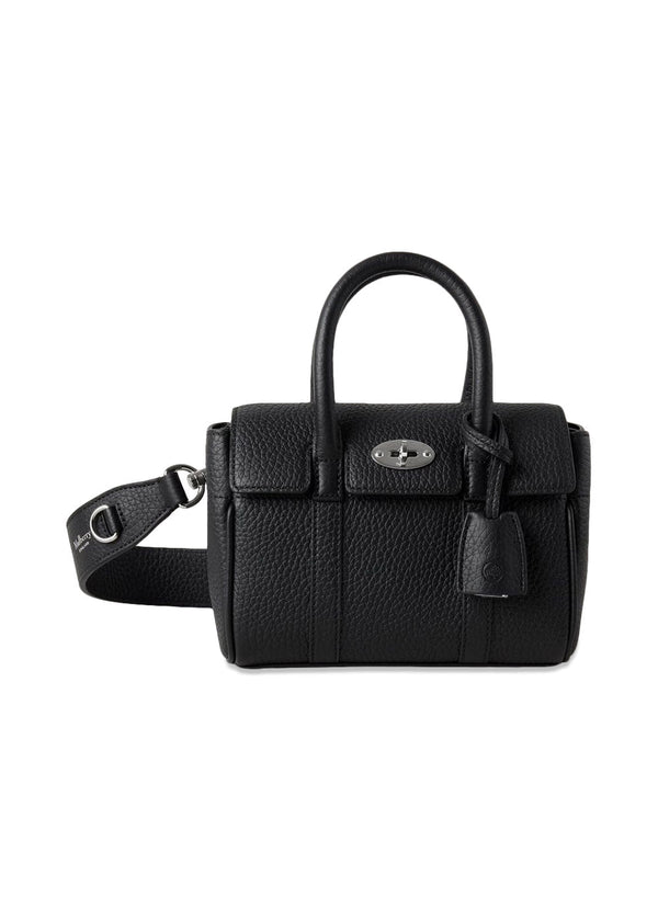 Mulberrys Mini Bayswater Heavy Grain - Black. Køb bags her.