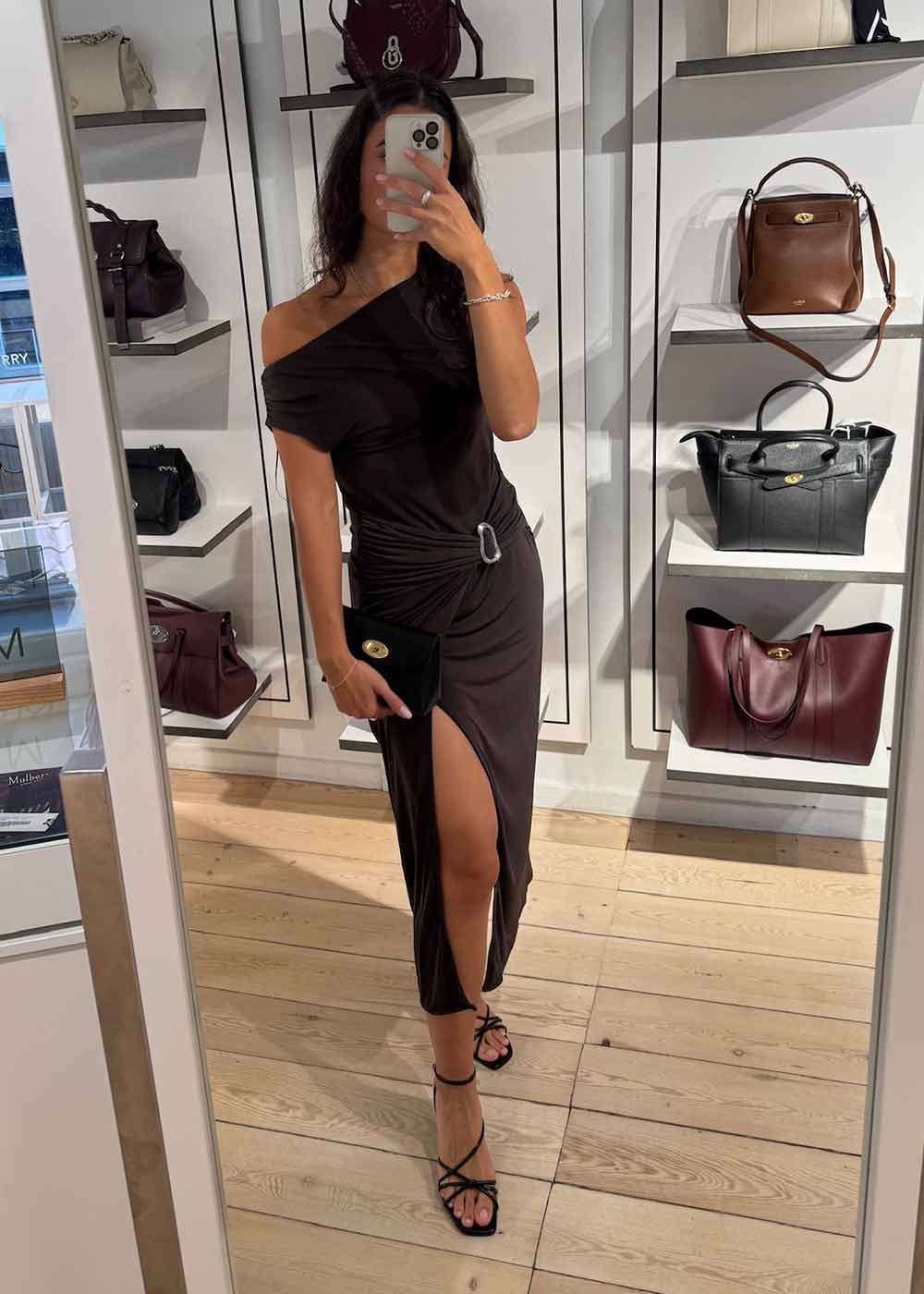 Minja Drapy Dress - Chocolate Brown-Dress-Neo Noir-Butler Loftet