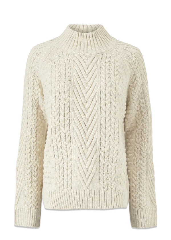 Modströms Minnie t-neck - Off White. Køb strik her.