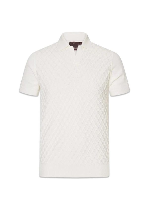 Mirza Poloshirt S-S - Snow White-Knitwear-Oscar Jacobson-Butler Loftet