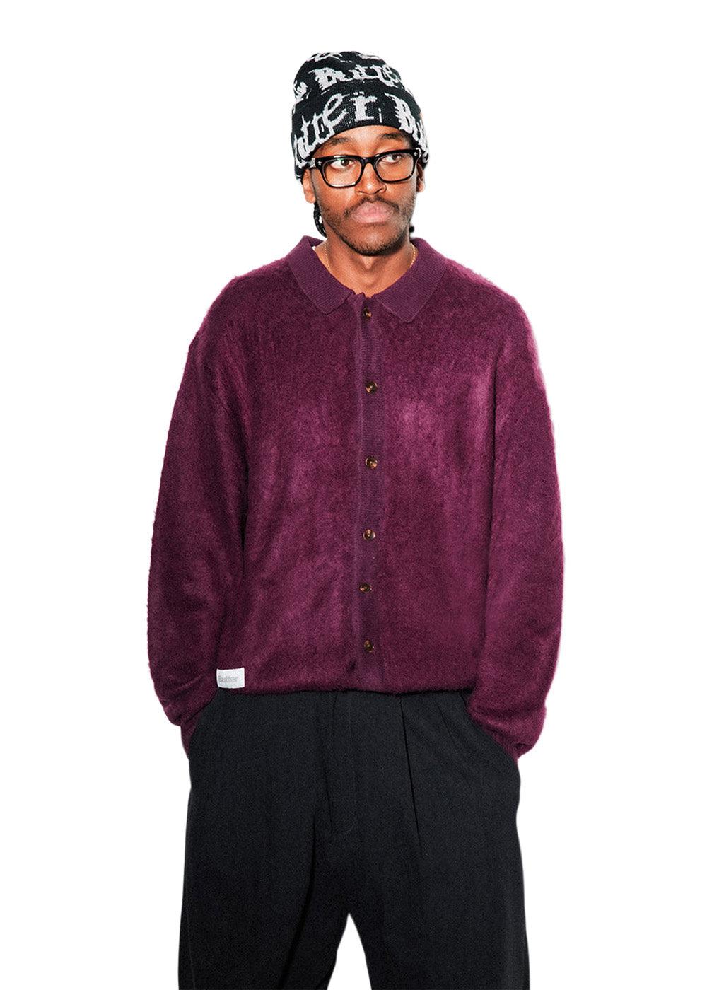 Mohair Button Up Knitted Shirt - Port