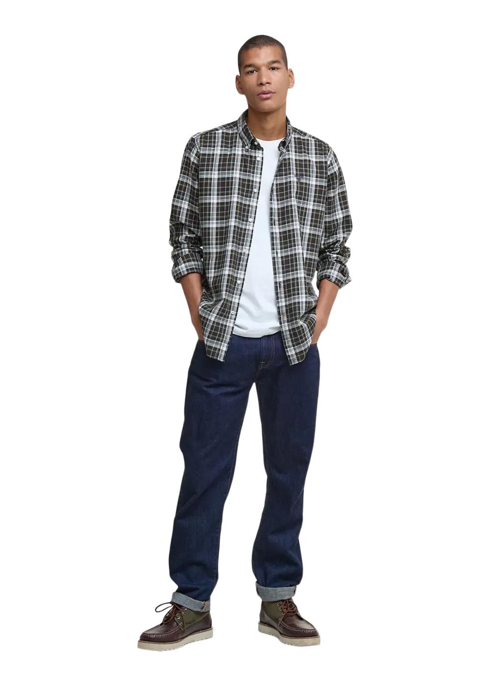 Mosswood Tailored Checked Shirt - Olive-Shirts-Barbour-Butler Loftet