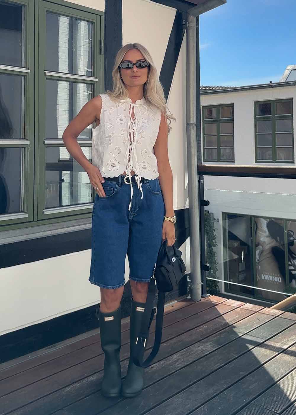 Nadjamd solid shorts - Distressed Blue-Shorts-Modström-Butler Loftet