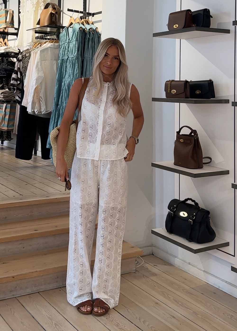 Nanettemd pants - Soft White-Pants-Modström-Butler Loftet