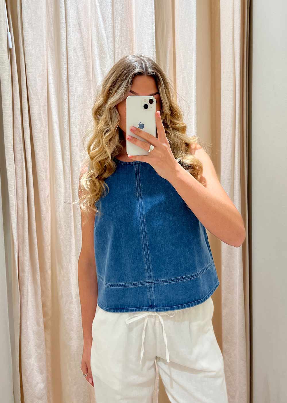 Naomamd solid top - Vintage Blue-Top-Modström-Butler Loftet
