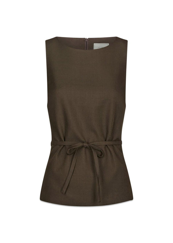Nassa Structure Top - Dark Brown-Top-Neo Noir-Butler Loftet