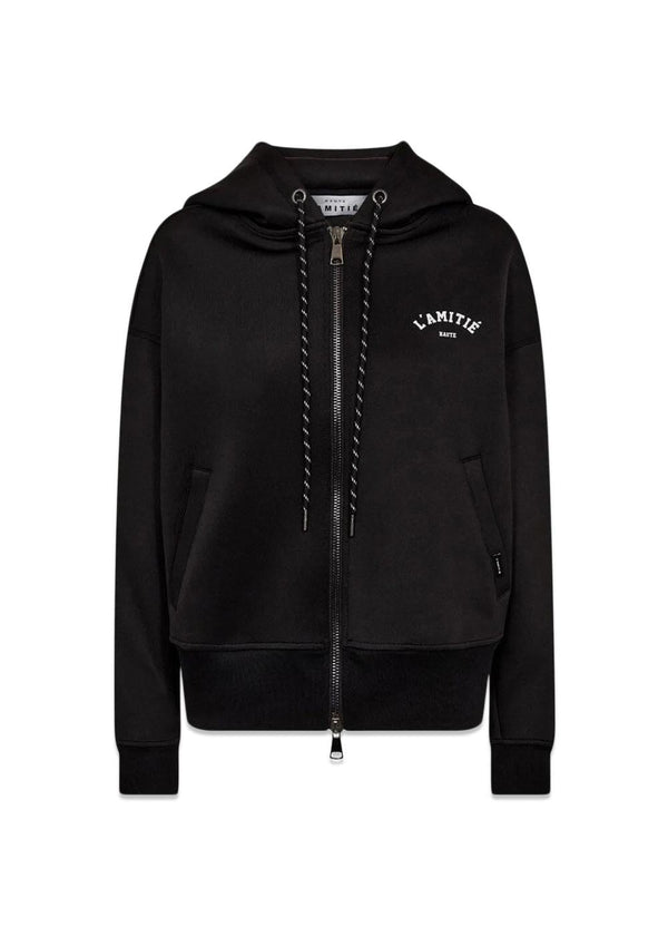Neo Crop Zip Hoodie - Black-Hoodies-HAUTE L’AMITIÉ-Butler Loftet