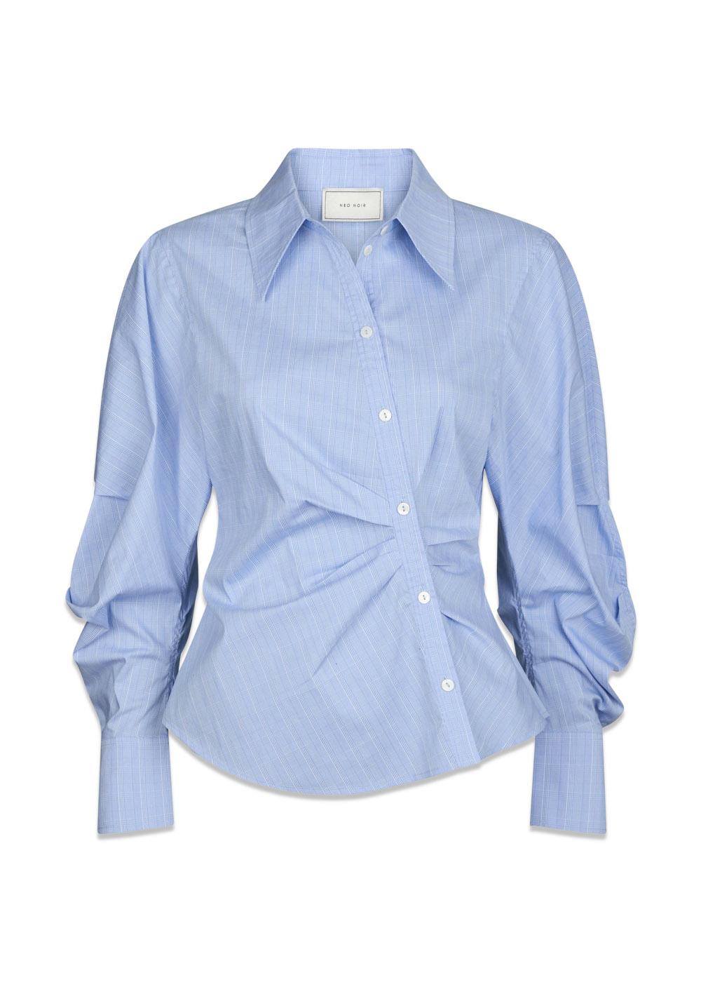 Neoella Flannel Shirt - Light Blue-Blouses-Neo Noir-Butler Loftet