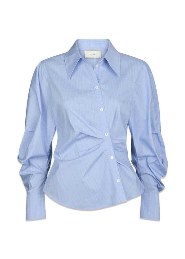 Neoella Flannel Shirt - Light Blue-Blouses-Neo Noir-Butler Loftet