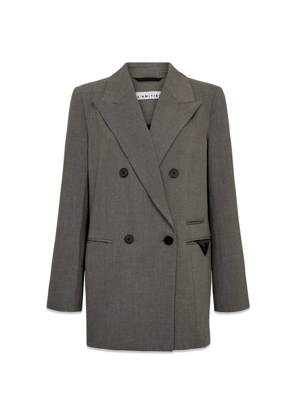 Nicole Low Triangle Blazer - Beige Melangé-Blazers-HAUTE L’AMITIÉ-Butler Loftet