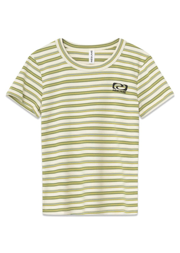 NicoleRS Tee - Green Stripe-T-shirts-RÉSUMÉ-Butler Loftet