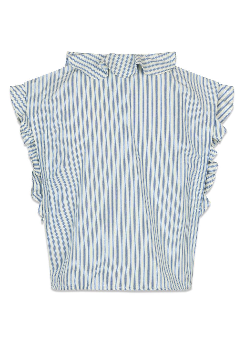 Nikkomd top - White Blue Stripe-Top-Modström-Butler Loftet