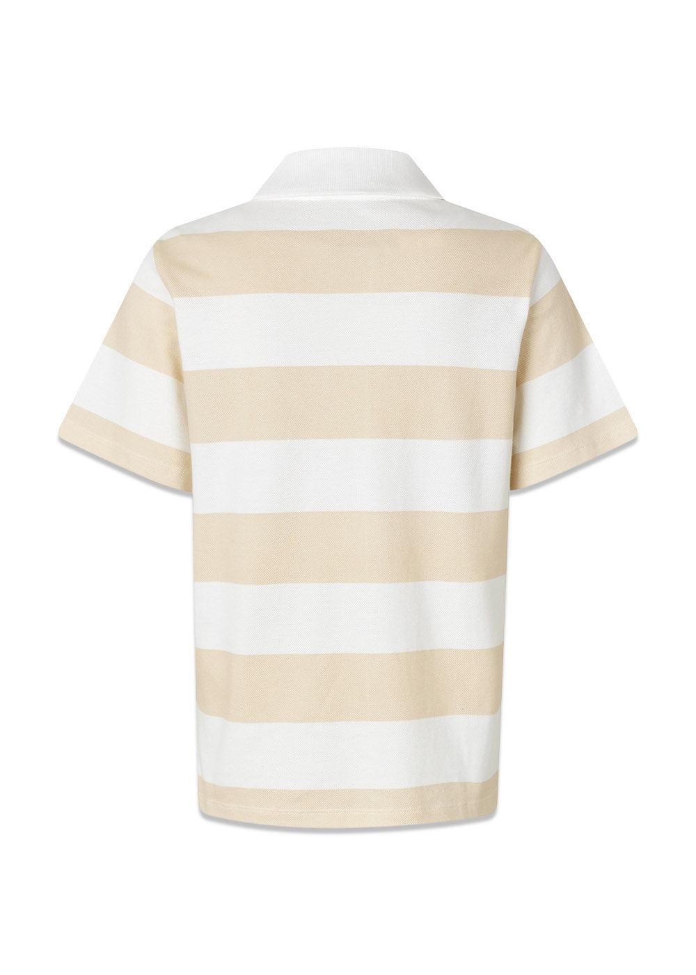 Nobumd polo - Beige Stripe-T-shirts-Modström-Butler Loftet