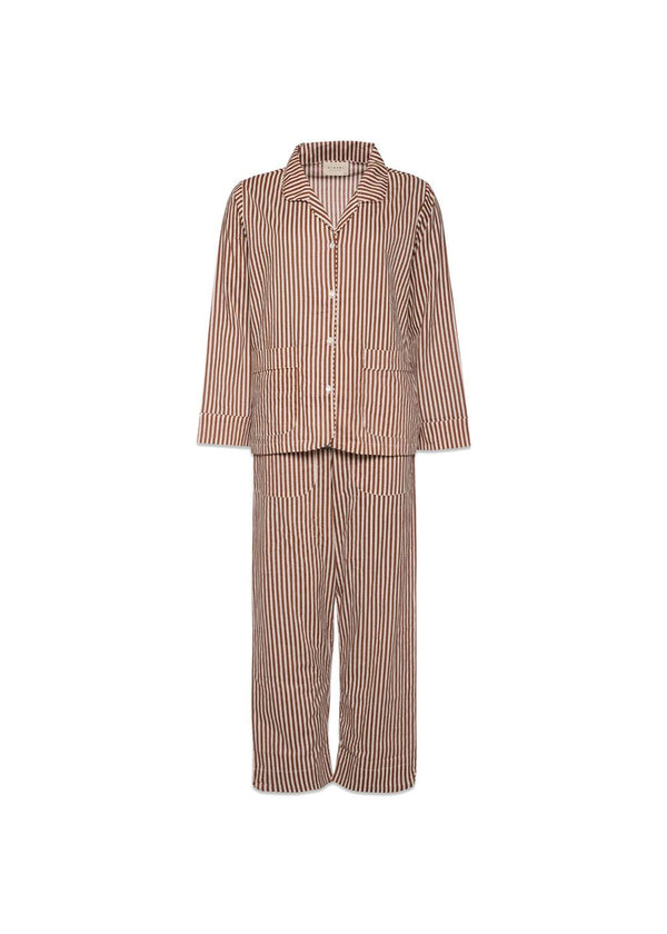 Nuit Pyjamas Set - Brown Stripes-Shirts-Sissel Edelbo-Butler Loftet