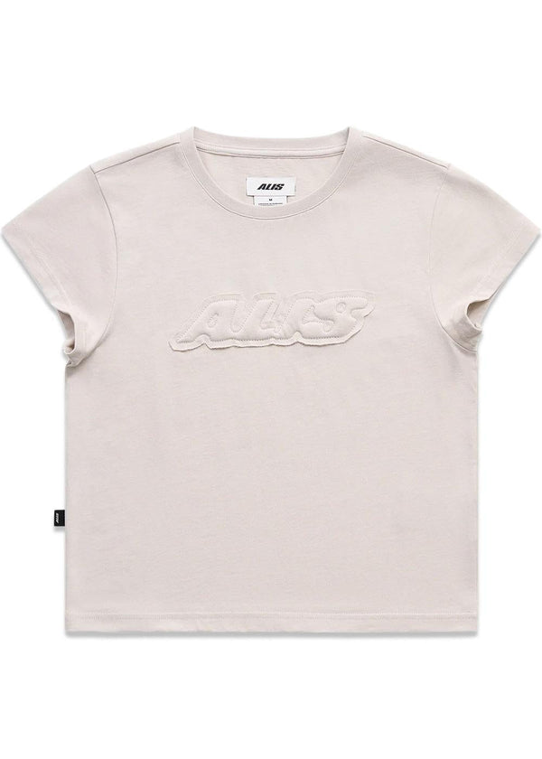OLIIEY BABY TEE W/ PATCH - Solid Antartica Off White-T-shirts-ALIS-Butler Loftet
