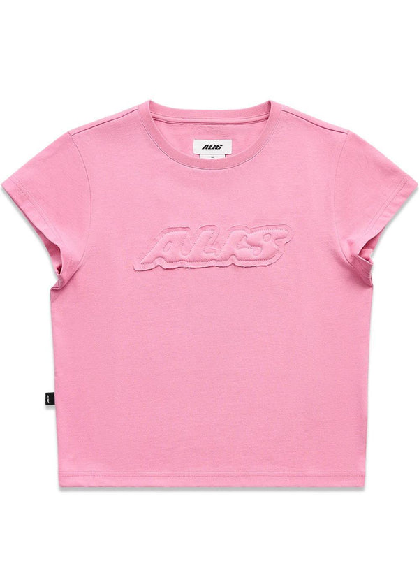 OLIIEY BABY TEE W/ PATCH - Solid Pink-T-shirts-ALIS-Butler Loftet