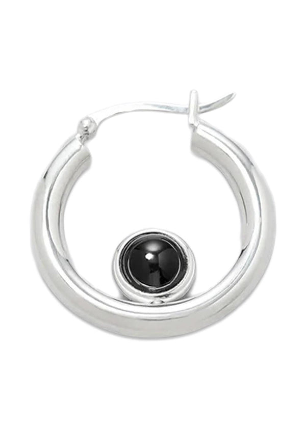 ONYX HOOP - Silver-Jewellery-TRINE TUXEN-Butler Loftet