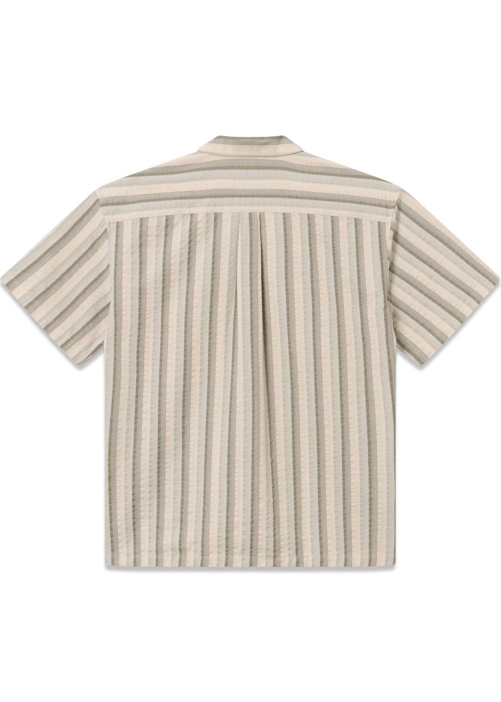 OTTER SEERSSUCKER SS SHIRT - Grey Stripe