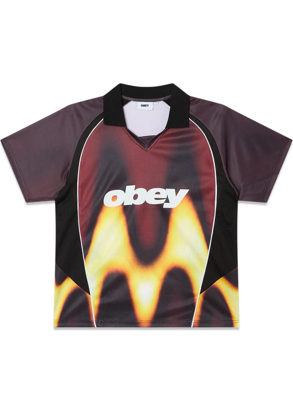 Obey Blurred Soccer Jersey - Burnt Red-T-shirts-OBEY-Butler Loftet