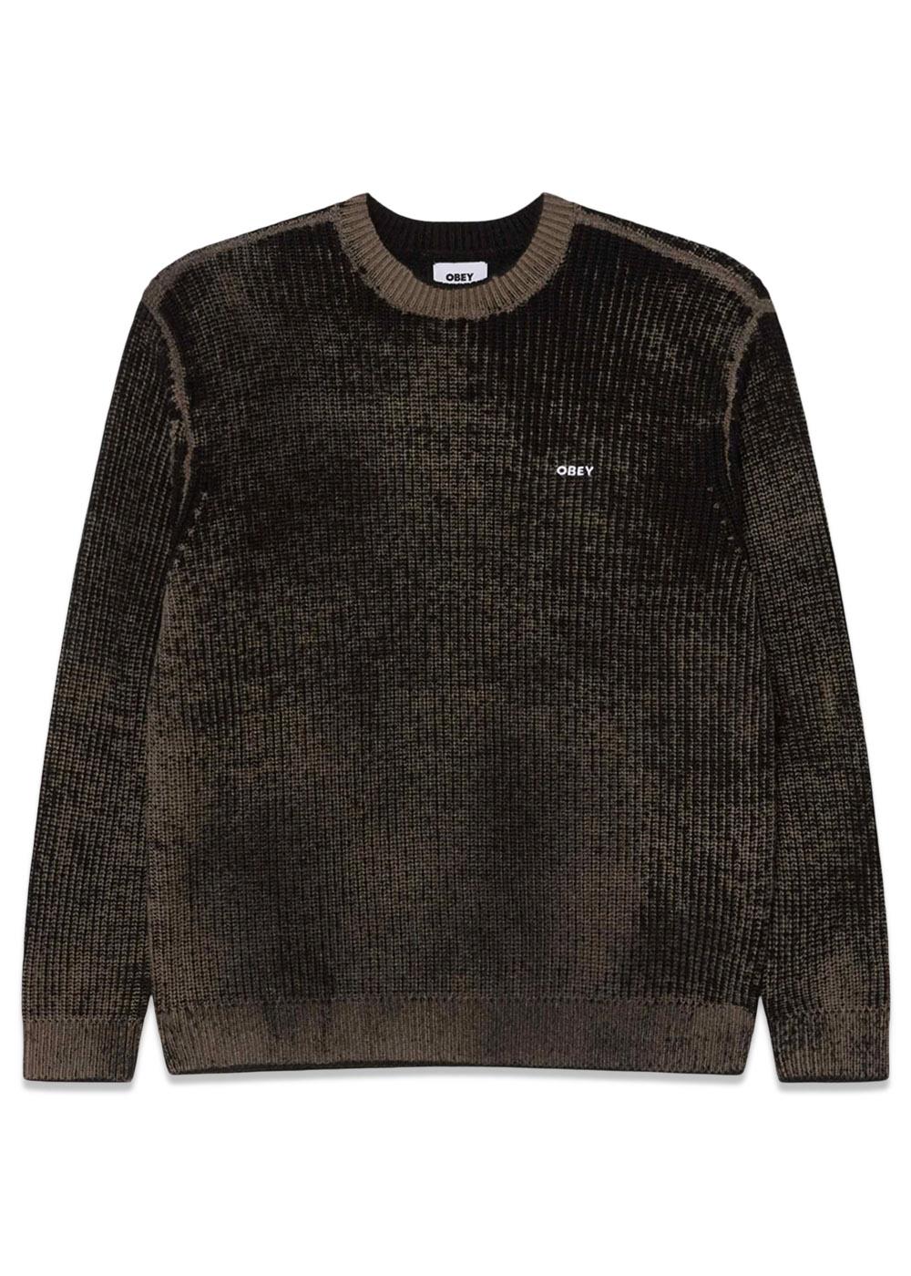 Obey Spray Effect Sweater - Black Multi-Sweatshirts-OBEY-Butler Loftet