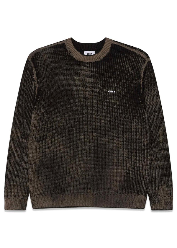Obey Spray Effect Sweater - Black Multi-Sweatshirts-OBEY-Butler Loftet