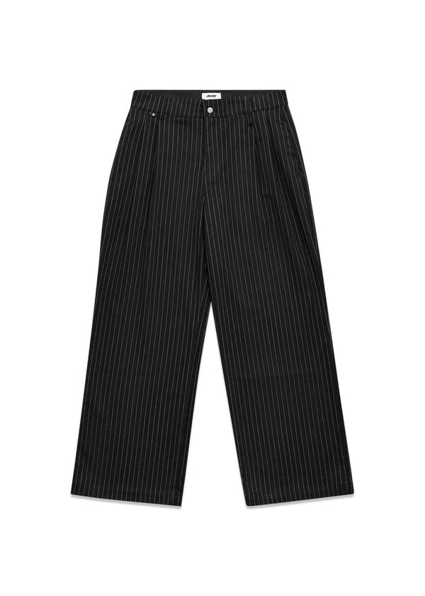 PHYLLI LOOSED FITTED CHINO PANTS - Black Pinstripe-Pants-ALIS-Butler Loftet