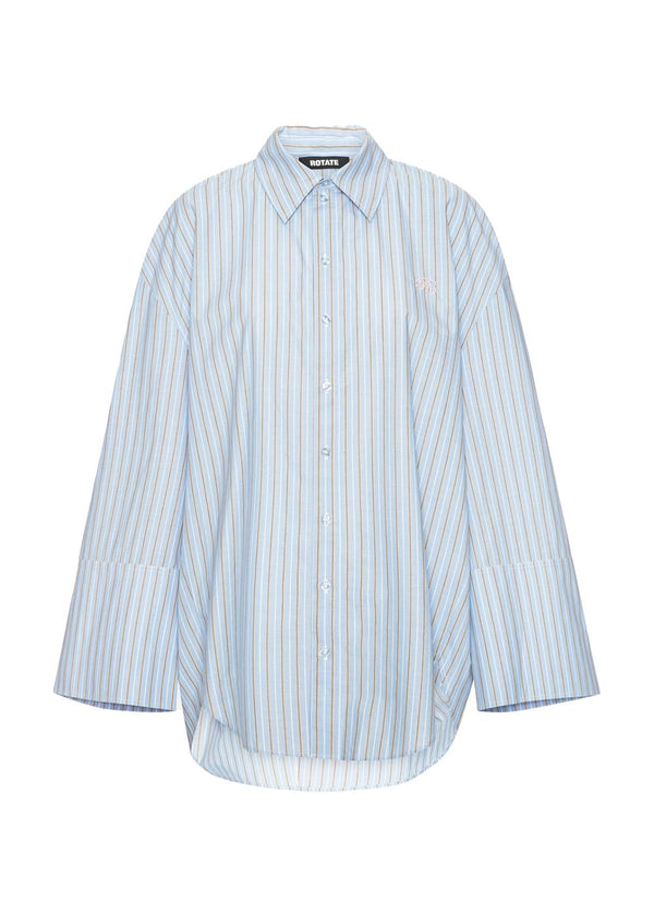 POPLIN OVERSIZED SHIRT - Hydrangea (Blue) Comb.-Shirts-Rotate-Butler Loftet