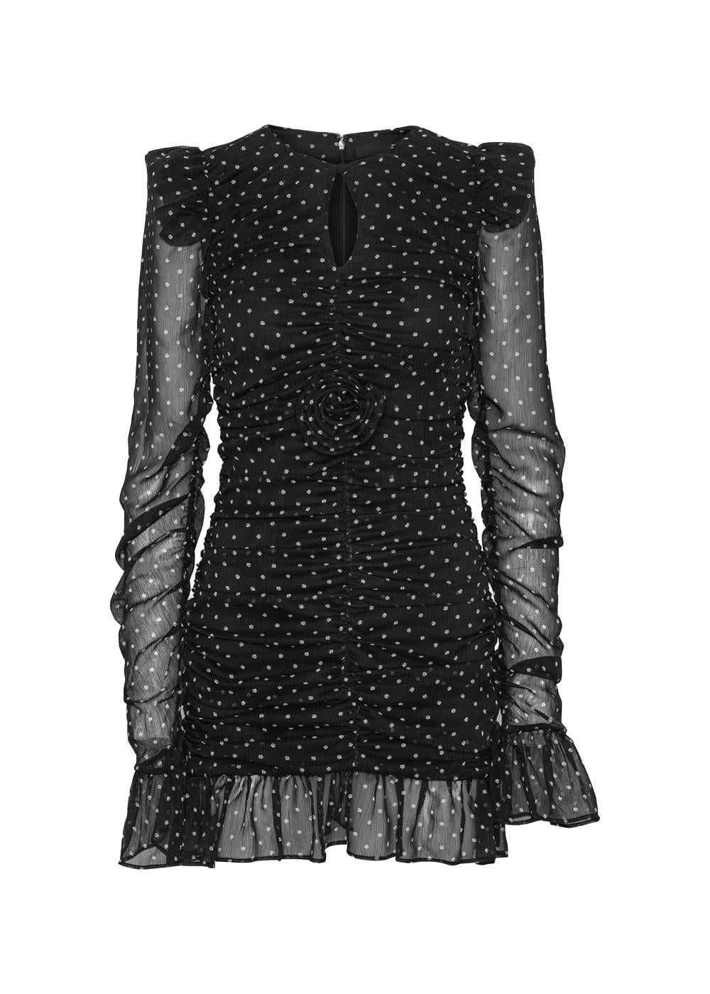 PRINTED LONG-SLEEVE DRESS - 1000 Black Comb.-Dress-Rotate-Butler Loftet