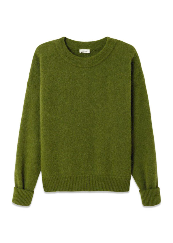 PULL AMPLE ML COL ROND - Pesto Chine-Knitwear-American Vintage-Butler Loftet