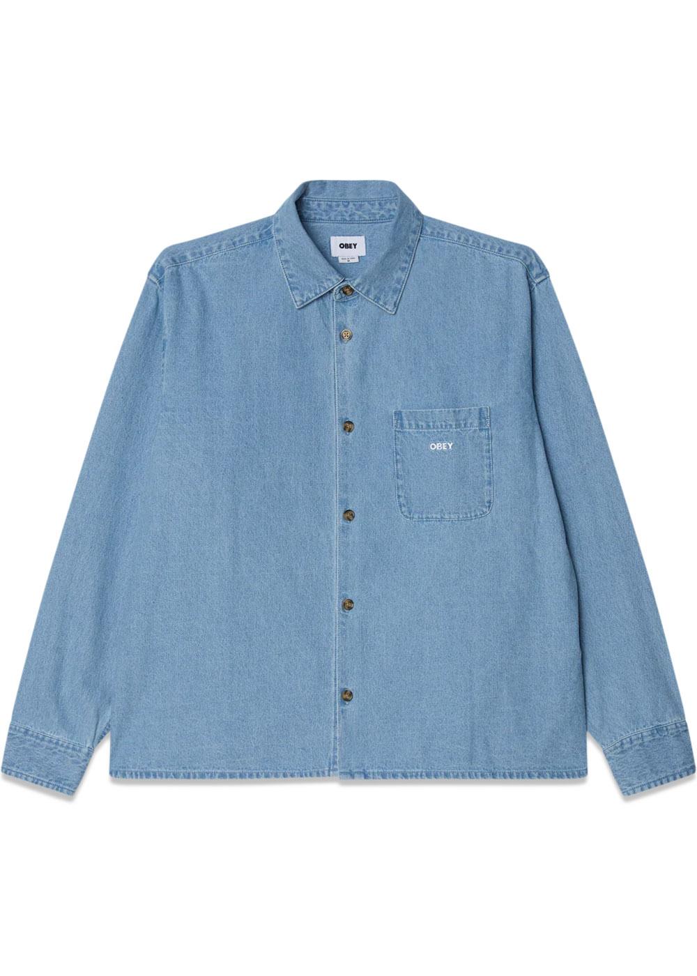 Pablo Denim Woven - Light Indigo-Shirts-OBEY-Butler Loftet