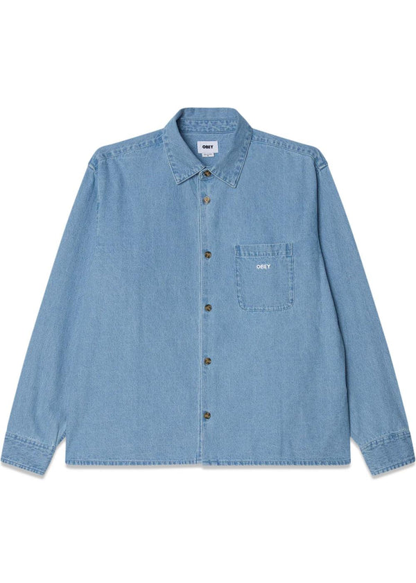Pablo Denim Woven - Light Indigo-Shirts-OBEY-Butler Loftet