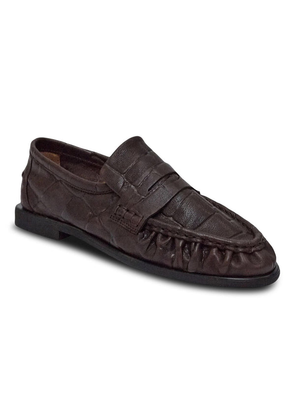 Paelmira Croco - Brown-Shoes-Pavement-Butler Loftet