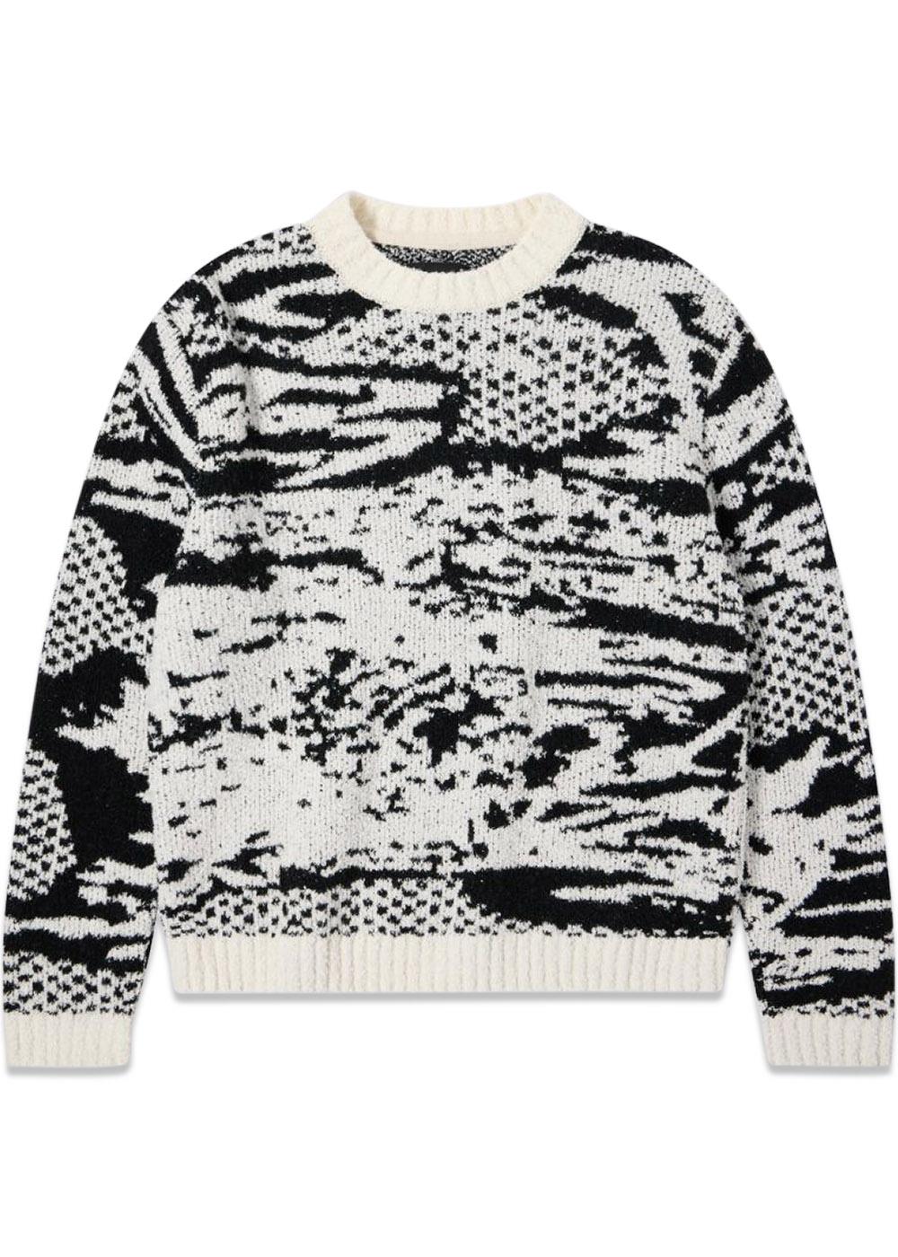 Panku Sweater - White / Black-Knitwear-Edwin-Butler Loftet