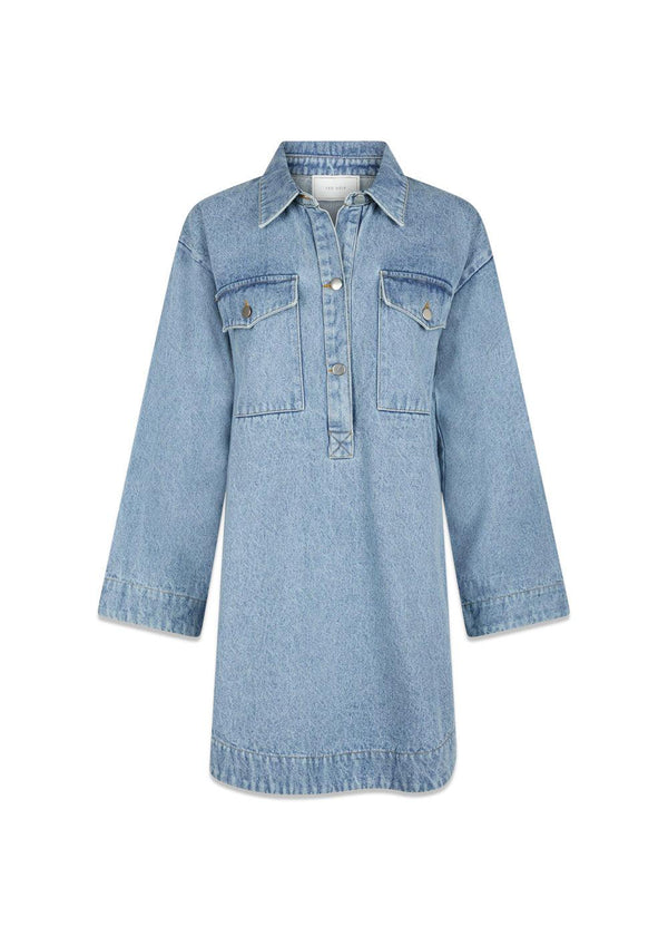 Paras Denim Dress - Smoke Blue