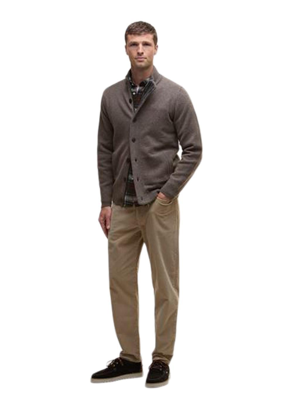Patch Zip Thru - Dark Stone-Knitwear-Barbour-Butler Loftet