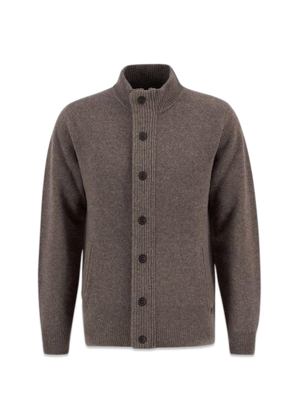 Patch Zip Thru - Dark Stone-Knitwear-Barbour-Butler Loftet