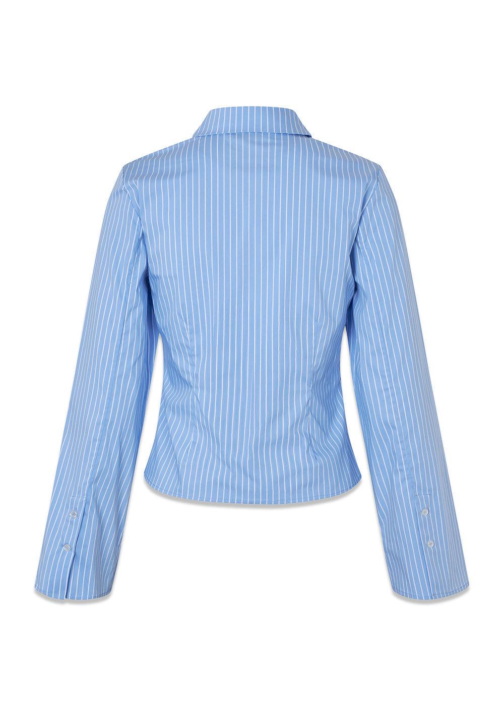Pattimd shirt - Blue White Stripe-Shirts-Modström-Butler Loftet