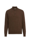Patton Half Zip - Mud Brown-Knitwear-Oscar Jacobson-Butler Loftet
