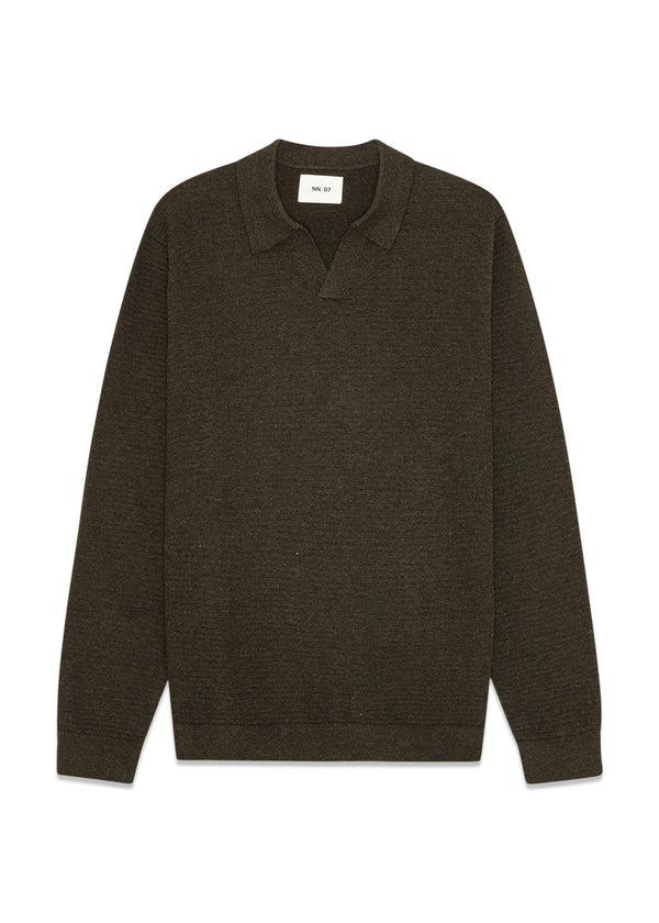 Paul LS Polo 60019 - Dark Army-Knitwear-Nn. 07-Butler Loftet